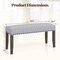 42.5 Inch Grey Upholstered Entryway End of Bed Bench with Padded Seat and Wooden 4 Legs